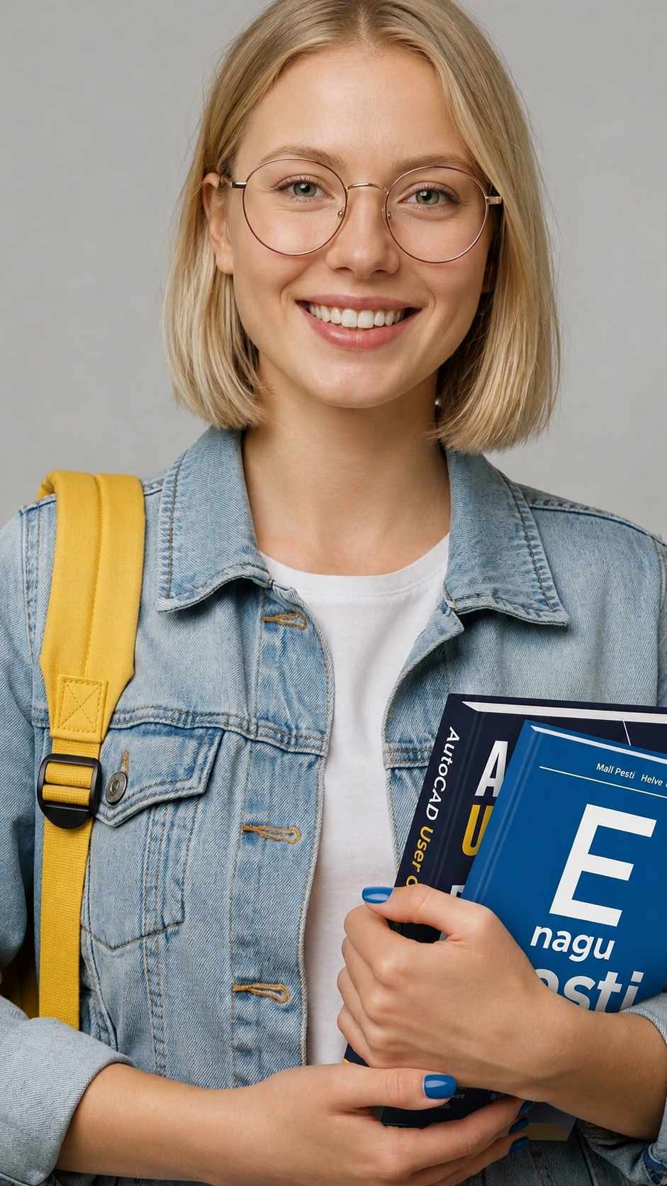 Student holding books